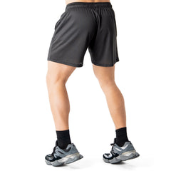 VENTED MESH SHORTS SCRIPT - BLACK / CREAM