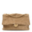 Suede Calfskin Souplissimo Maxi Flap Dark Beige
