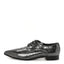 Metallic Crinkled Patent Lace Up Oxford Flats 37.5 Dark Silver