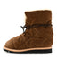 Suede Shearling Quilted Flat Ankle Boot 38 Beige