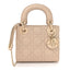 Lambskin Cannage Mini Lady Dior Powder Beige