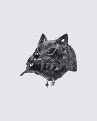 Dark Gothic Horn Skull Baseball Cap