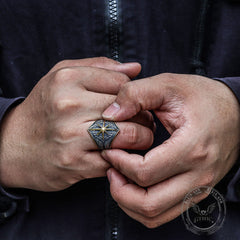 8 Point Star Stainless Steel Ring