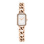 18K Beige Gold Diamond Bezel Mother of Pearl 16mm Chain Premiere Quartz Watch