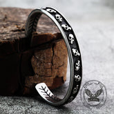 Gothic Skull Fishbone Stainless Steel Open Bracelet