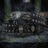 Gothic Spider Shield Y2K Rivet PU Leather Belt