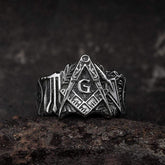Classic Masonic Symbol Stainless Steel Freemason Ring
