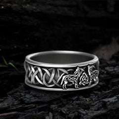 Fenris-wolf Stainless Steel Viking Ring