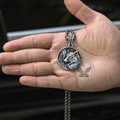 Guardian Wolf Stainless Steel Viking Pendant