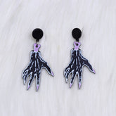 Halloween Skeleton Hands Acrylic Skull Earrings