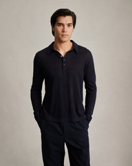 Linen Polo - Navy