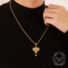 Punk Elephant Head Stainless Steel Animal Pendant