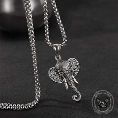 Punk Elephant Head Stainless Steel Animal Pendant
