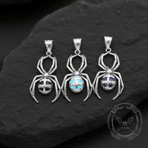 Punk Gemstone Spider Stainless Steel Animal Pendant