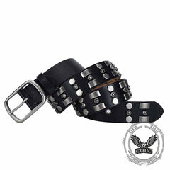Punk Rivet Wear-Resistant Cowhide Leather Belt