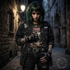 Punk Skull And Cross Genuine Leather Belt