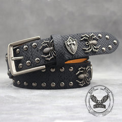 Punk Spider Rivet Snake Pattern PU Leather Belt