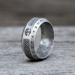 Retro Tree Of Life Knot Stainless Steel Viking Ring
