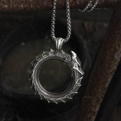 Self-Devourer Pure Tin Ouroboros Necklace