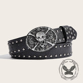 Skull And Snake Buckle Gothic Rivet PU Leather Belt