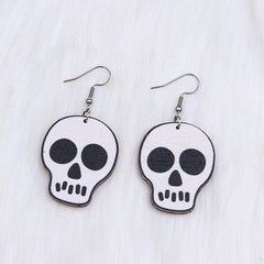 Skull Bones Acrylic Halloween Earrings