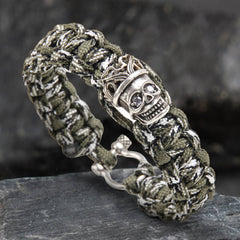 Skull King Crown Alloy Paracord Bracelet
