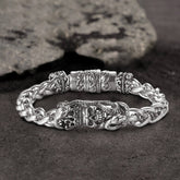 Snake Punk Stainless Steel Skull Bracelet