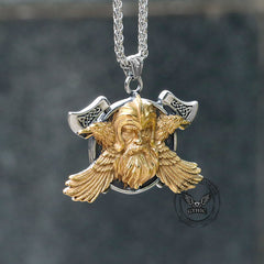 Tomahawk Odin Raven Stainless Steel Viking Pendant
