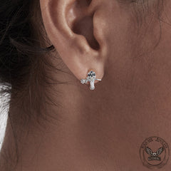 True Love Rose Skull Stainless Steel Earrings