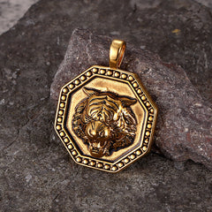 Vintage Tiger Head Stainless Steel Pendant