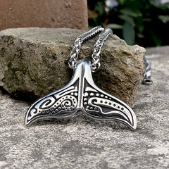 Vintage Whale Tail Stainless Steel Pendant