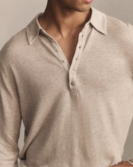 Linen Polo - Taupe