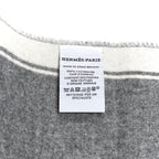 Cashmere Casaque Mors Muffler Ivoire Gris Flanelle