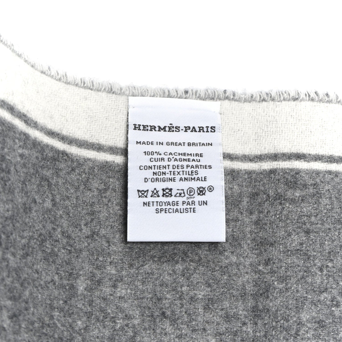 Cashmere Casaque Mors Muffler Ivoire Gris Flanelle