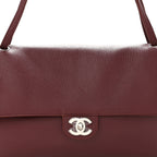 Grained Calfskin Small Souplissimo Maxi Flap Burgundy