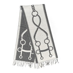 Cashmere Casaque Mors Muffler Ivoire Gris Flanelle