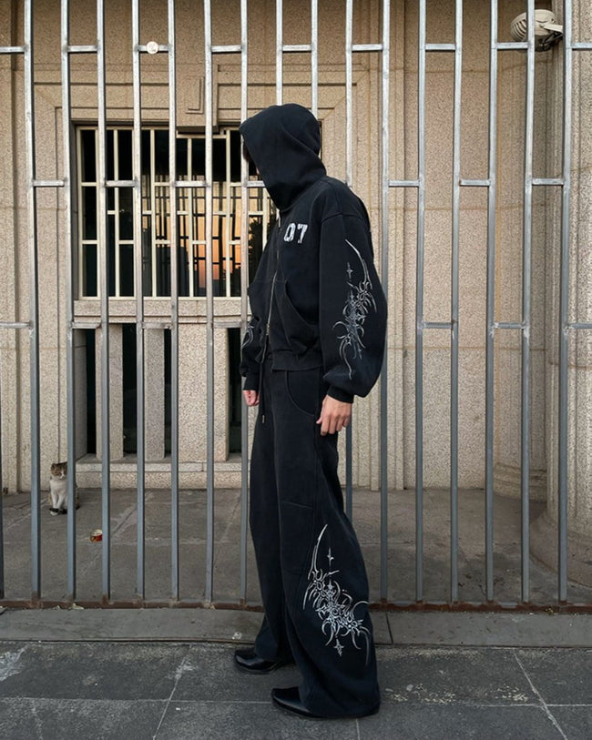 Gothic Tree Graphic Oversized Hoodie Main Image