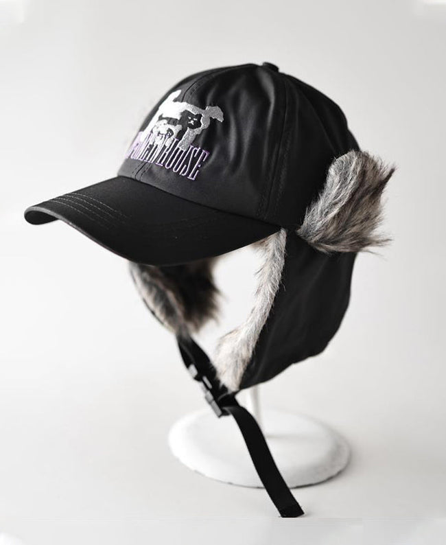 Puppy Embroidery Plush Dual-Wear Couple Cap Main Image