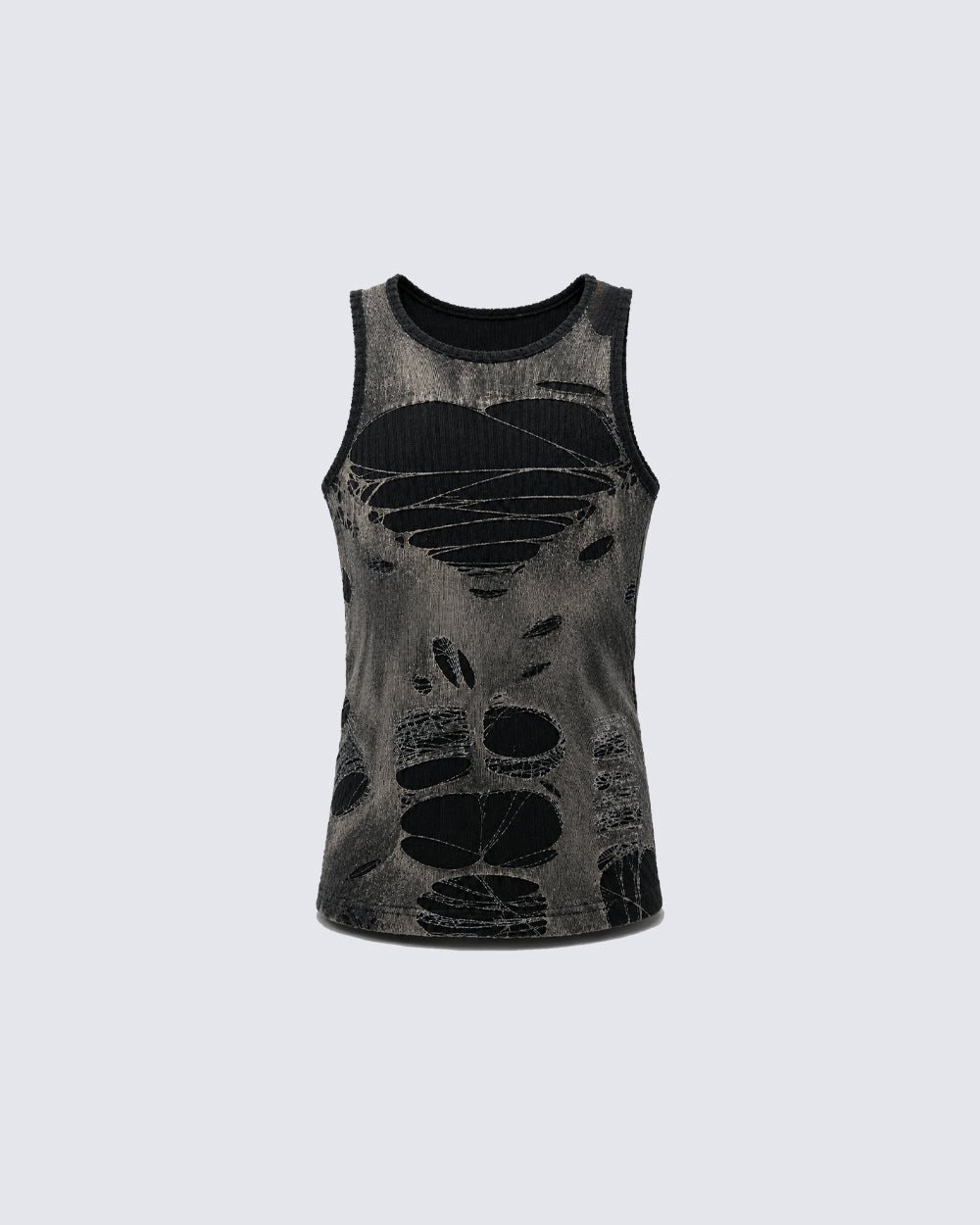 Y2K Distressed Cutout Sleeveless Knit New Tank Top