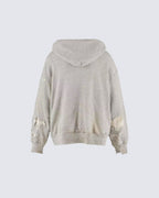 Distressed Printed Pullover Hoodie
