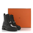 Glossed Calfskin Funk Ankle Boots 36 Black