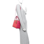 Lambskin Cannage Medium Bi-Color Lady Dior Orange Fuchsia