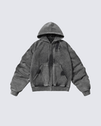 Vintage Washed Oversized Zip-Up Hoodie