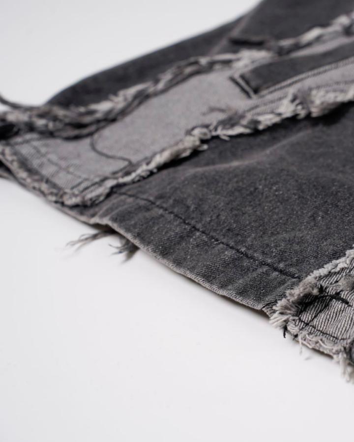 Distressed Patchwork Denim Vest