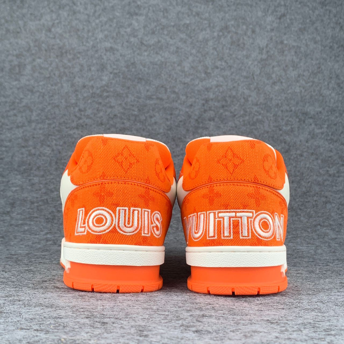 LV Trainer Low ‘Velcro Strap Orange Monogram Denim’: