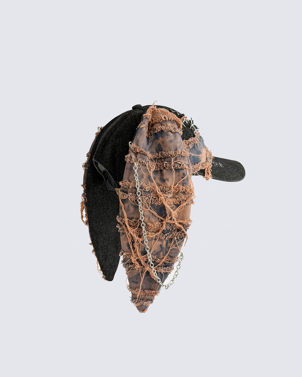 Distressed Chain Patchwork Baseball Cap