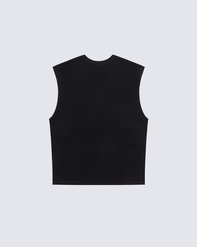 Vintage Washed Text Graphic Sleeveless Tee Main Image