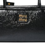 Naplak Patent Small Beau Top Handle Bag Black