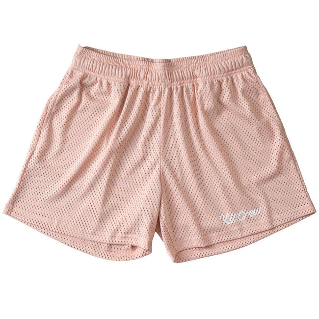VENTED MESH SHORTS SCRIPT - ROSE / WHITE Hover Image