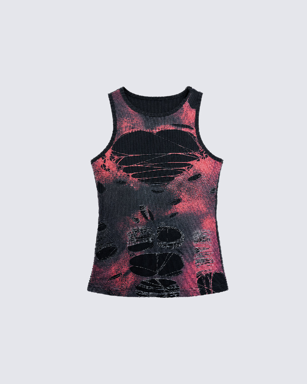 Y2K Distressed Cutout Sleeveless Knit New Tank Top